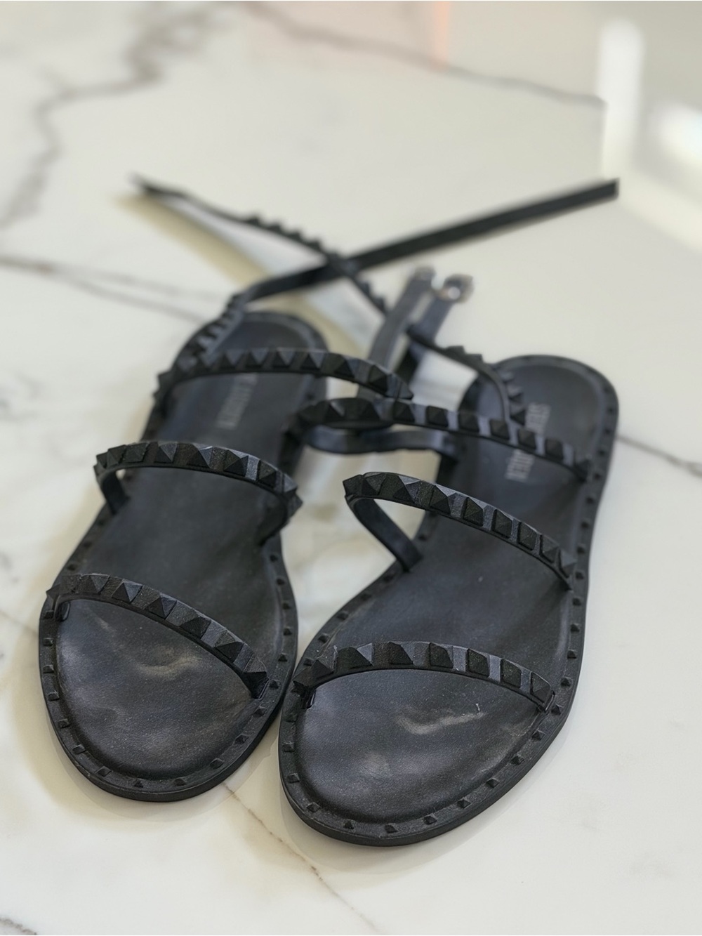 Steve Madden Black Studded Jelly Sandals